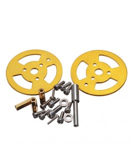 2Pcs Golden Driving Wheels + Bearing Wheels + Plastic Track Set Accessory For Robot Car Chassis