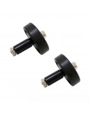 2Pcs Black Rubber Bearing Wheels for Chassis Tank Car