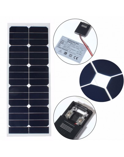 SS-30W12V 730x280x2.5mm 12V 30W Solar Panel Photovoltaic Semi Flexible For Camper Boat Cabin