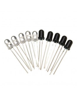 10pcs 5mm 940nm IR Infrared Diode Launch Emitter Receive Receiver LED