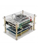 5 In 1 Raspberry Pi 3 Model B + Lithium Battery Board + V35 Acrylic Box + Pi Fan + Heat Sink Kit