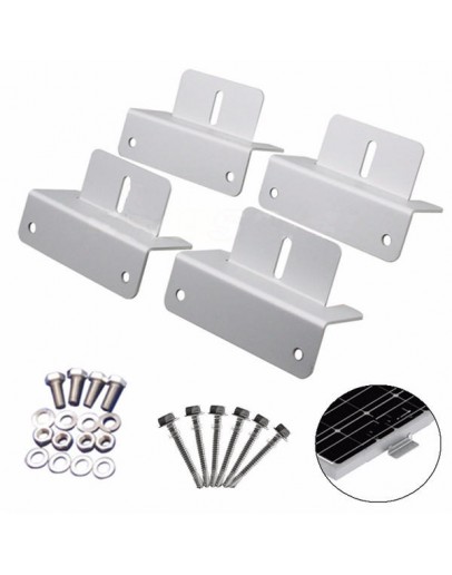 4pcs Renogy Solar Panel Z bracket Mounting Flat Roof Wall Aluminum Set