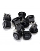 10PCS AC 6A/250V 10A/125V ON/OFF/ON SPDT Round Boat Rocker Switch 3 Position