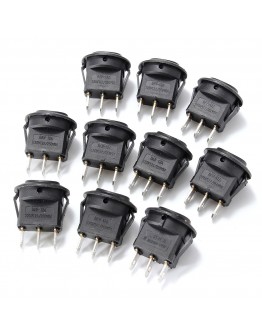 10PCS AC 6A/250V 10A/125V ON/OFF/ON SPDT Round Boat Rocker Switch 3 Position