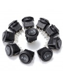 10PCS AC 6A/250V 10A/125V ON/OFF/ON SPDT Round Boat Rocker Switch 3 Position