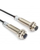 1Pair PNP M12 Laser Through Beam Photoelectric Sensor 200mA Cable Length 1.8m