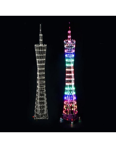 DIY Bluetooth Canton Tower LED Light Cube Kit Remote Control Music Spectrum Electronic Kit