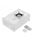 3x Heat Sinks + Cooling Fan + Clear Enclosure Case Box For Raspberry Pi 3 Model b