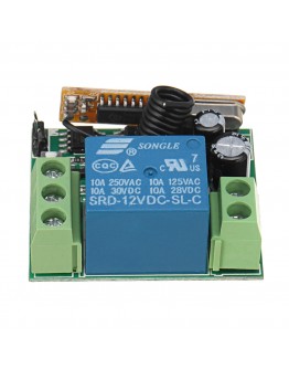 433Mhz DC12V 1CH Wireless Remote Control Switch Relay Receiver Module + 2 RF Transmitter