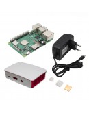 4 in 1 Raspberry Pi 3 Model B+(Plus) + ABS Case + 5V 3A EU Plug Power Adapter + Heatsink Kit